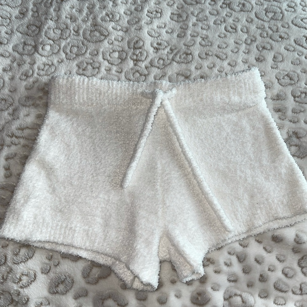 White Fuzzy Shorts 🤍